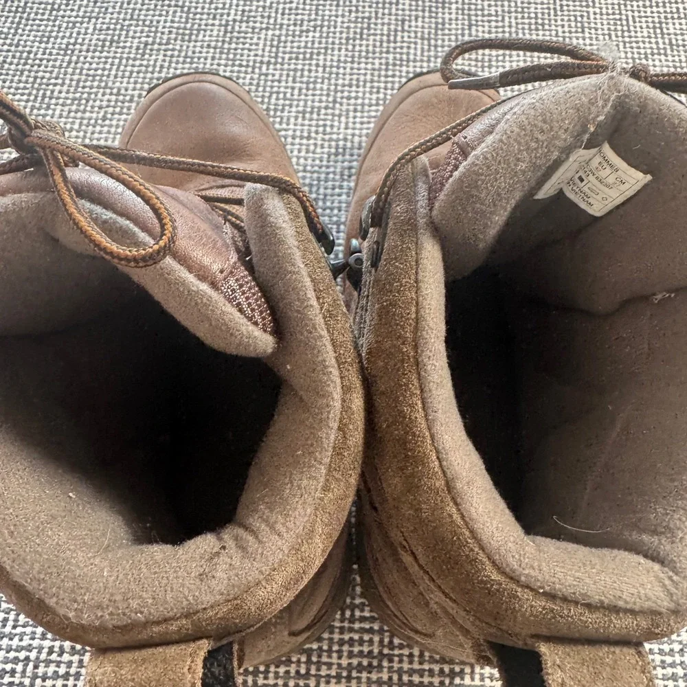 The North Face Mens Brown Leather Suede Waterproof Hiking Boots Lug Sole Sz 9.5